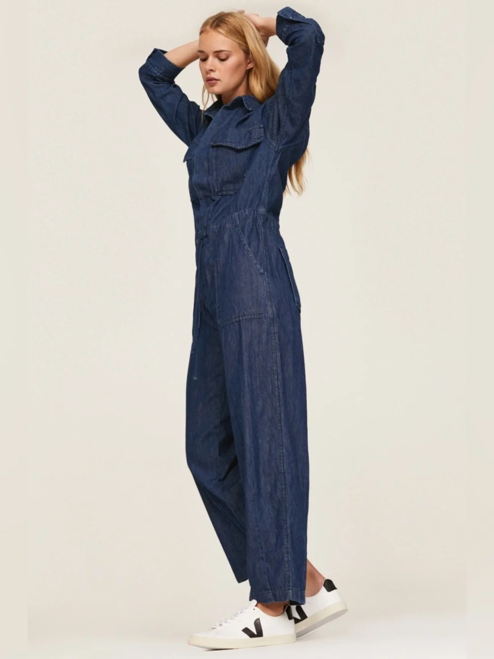 Levi's—Surplus Coverall Jumpsuit, Lightweight Denim Chambray, Dark Wash (Large) - Picture 2 of 10